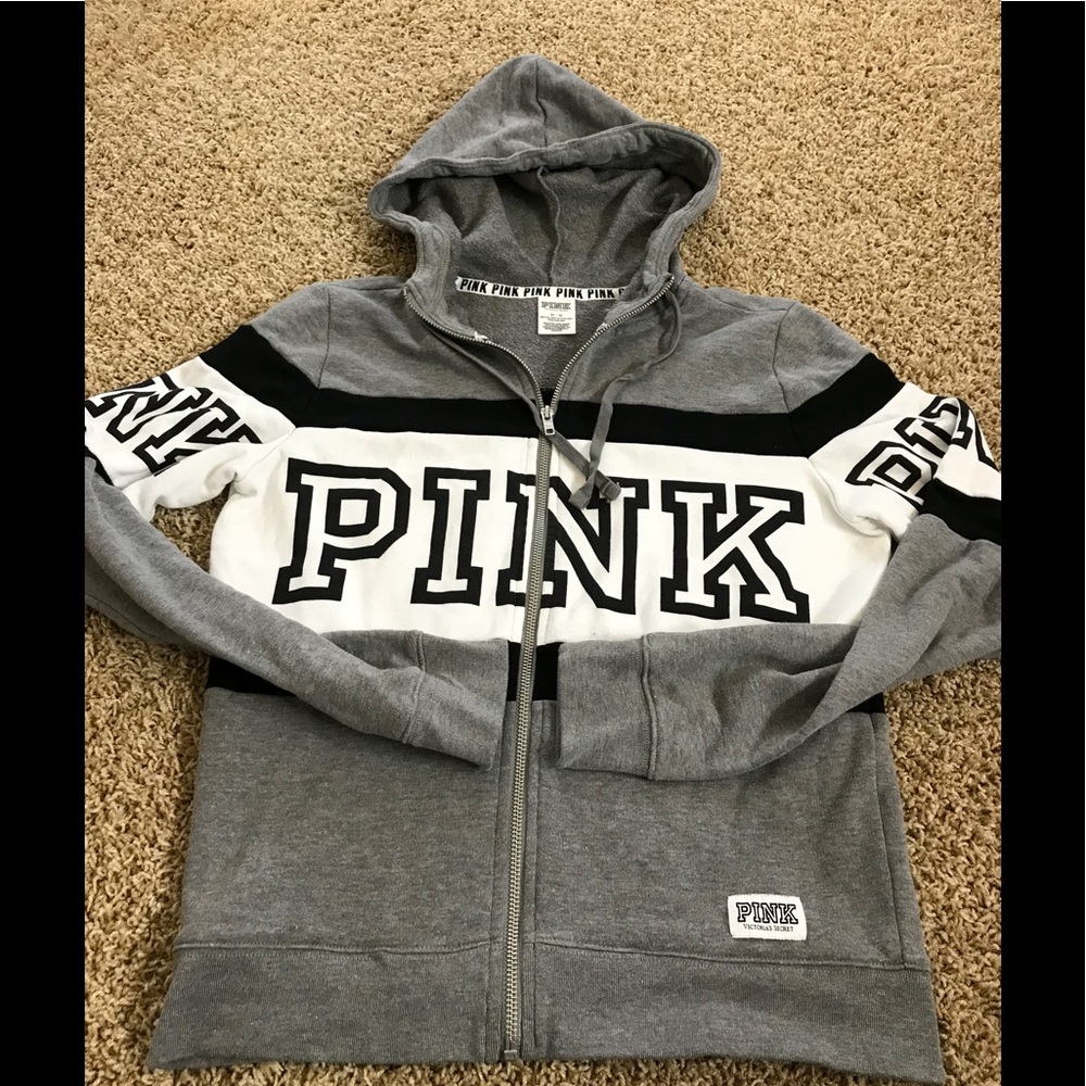 Victoria’s Secret Pink Zip Up Hoodie! Sz M!